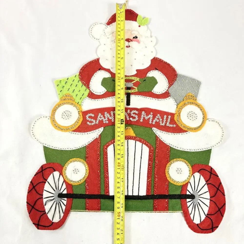 Vintage Bucilla Completed Handmade Santa's Mail Wall Hanging Felt Sequins Beads